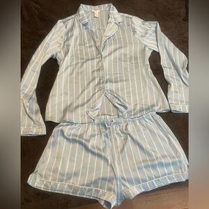 Satin pajama short set